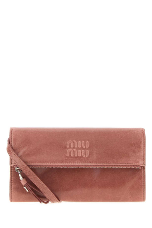 Miu Miu Velvet Leather Wallet — Pink