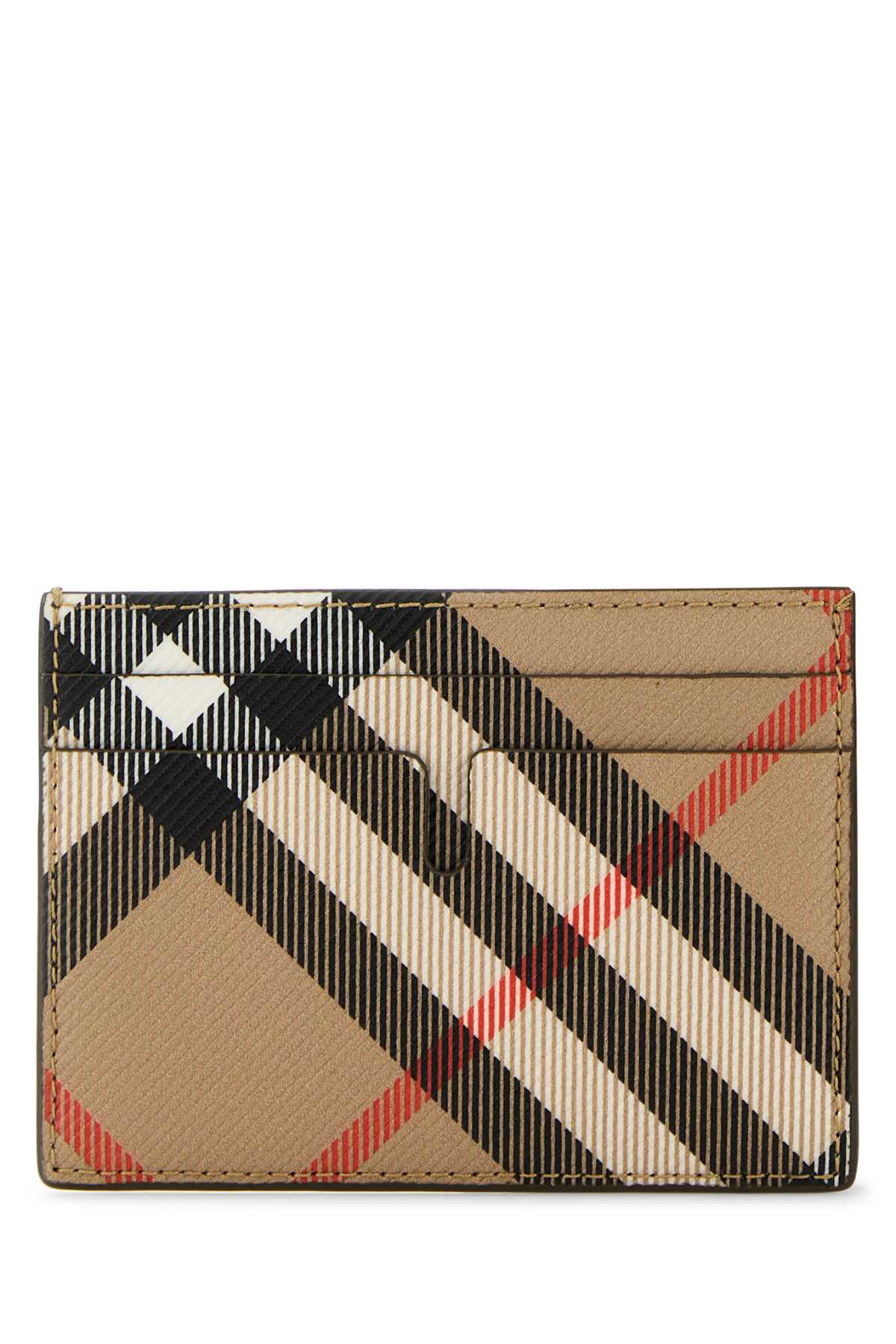 Burberry Sandon Card Case — Beige Polyurethane Polyester Cotton Cases