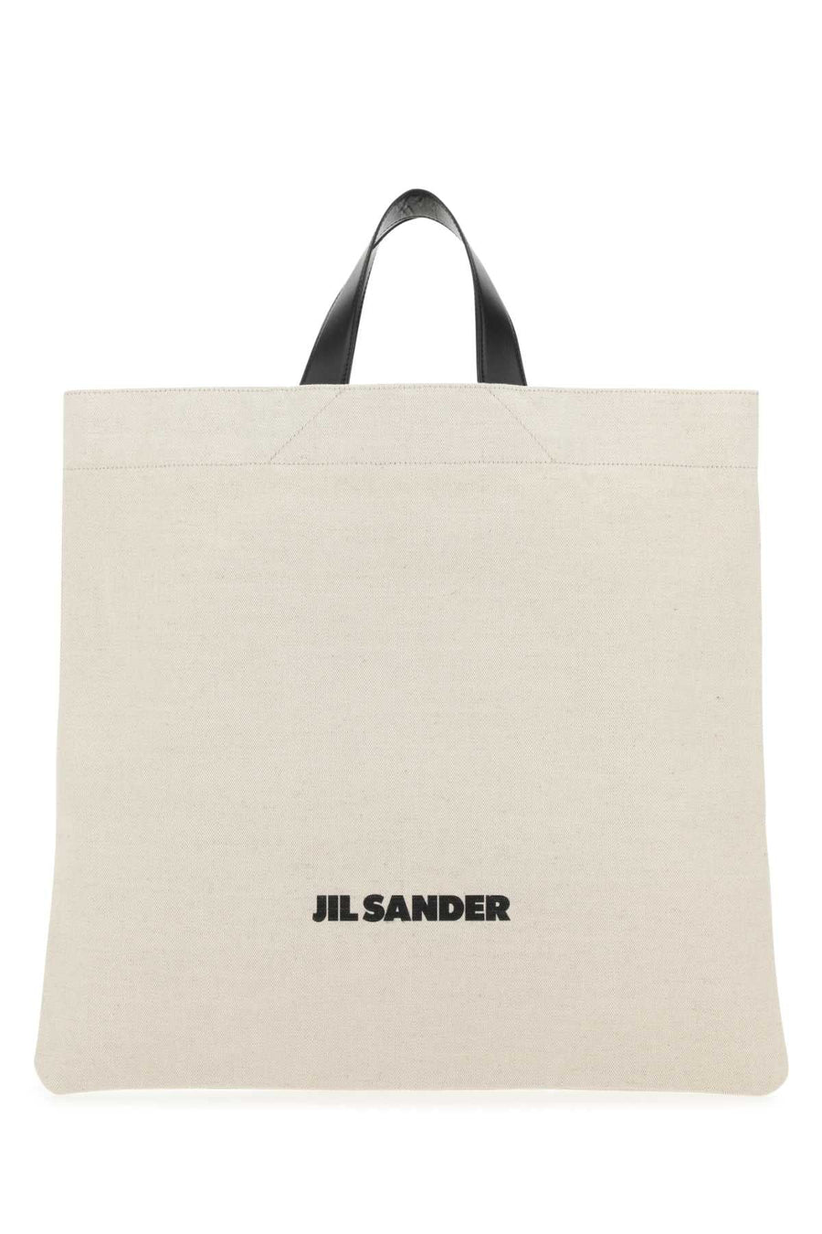 Jil Sander Canvas Tote Bag — Beige Exterior: Cotton Linen Calf