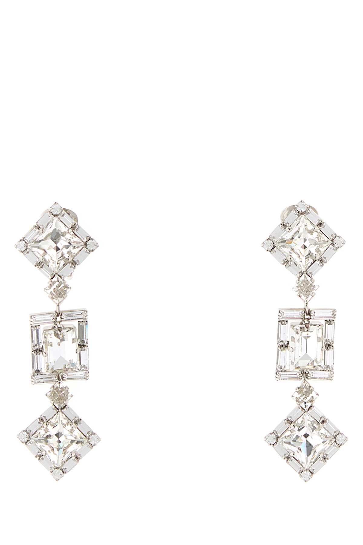 Alessandra Rich Square Earrings — Clear