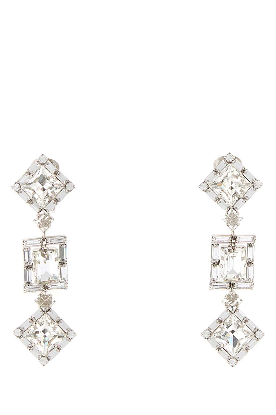Alessandra Rich Square Earrings — Clear