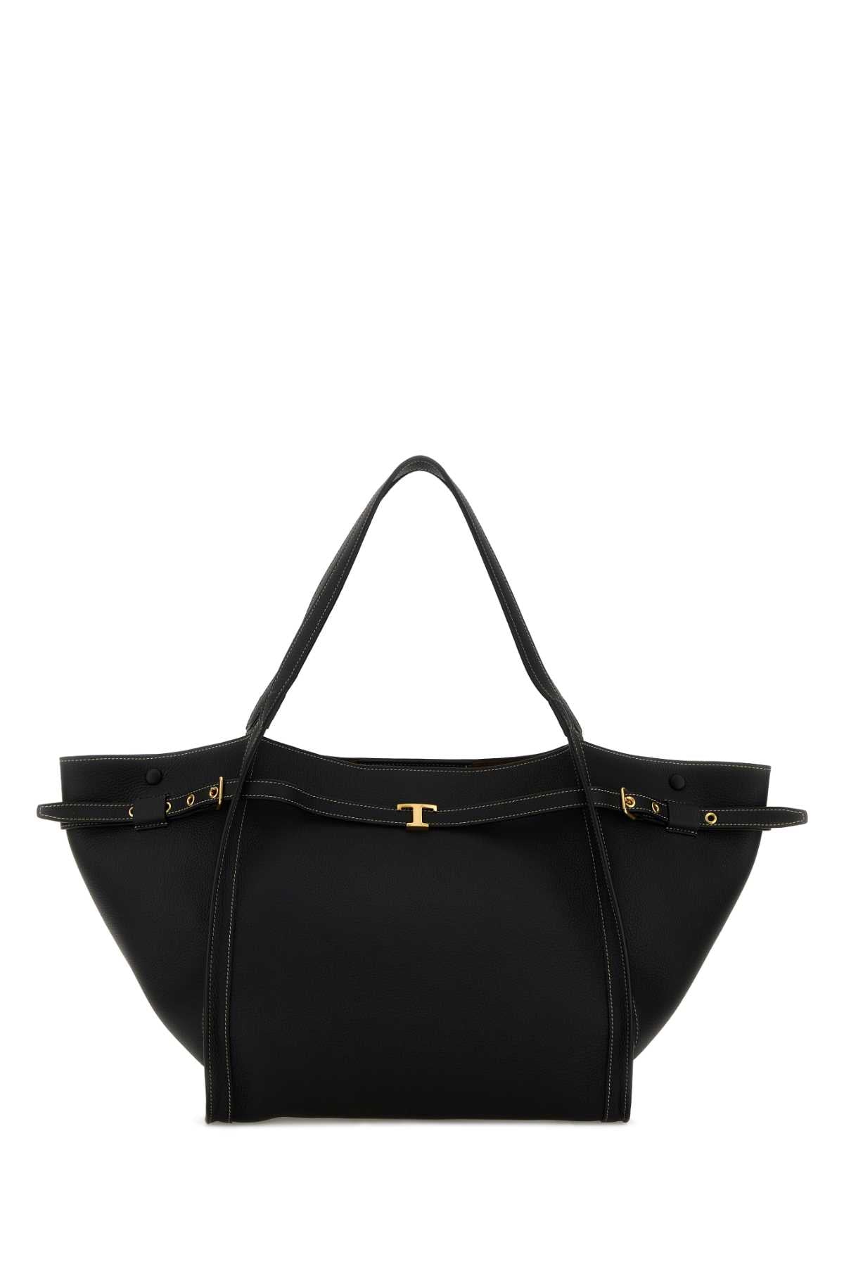 Tods Leather Shoulder Bag — Black