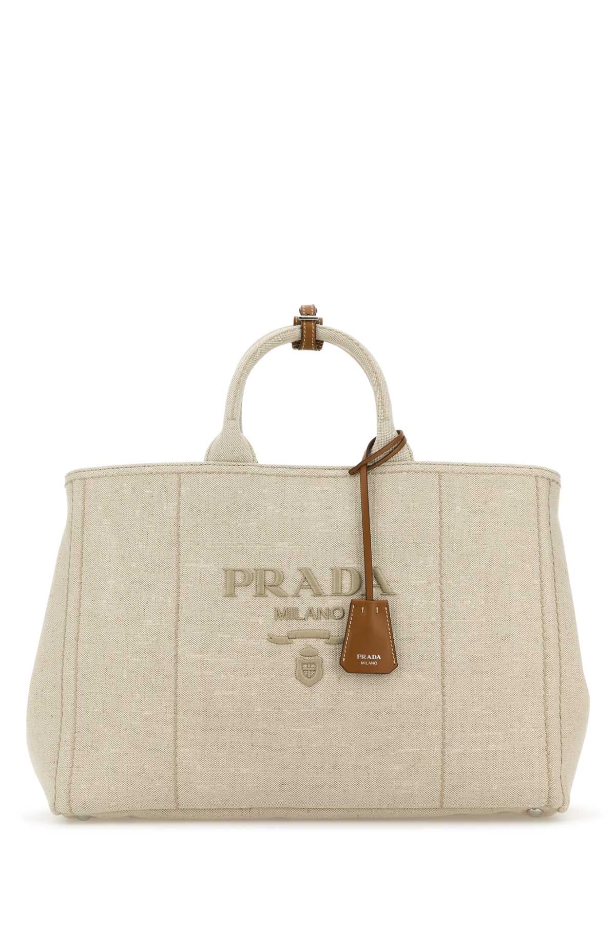 Prada Milano Tote Bag — Beige Coli-vitello