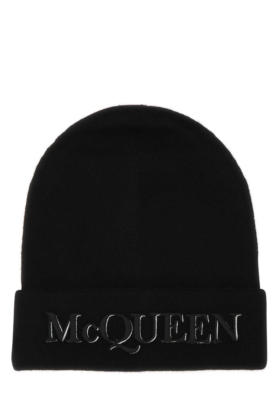 Alexander Mcqueen Hat Cashmere Beanie — Black Exterior: Beanies