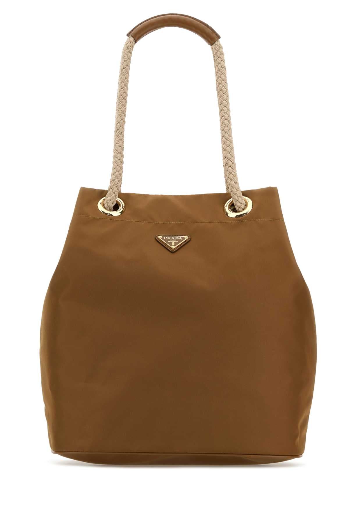 Prada Mariner Bucket Bag — Brown