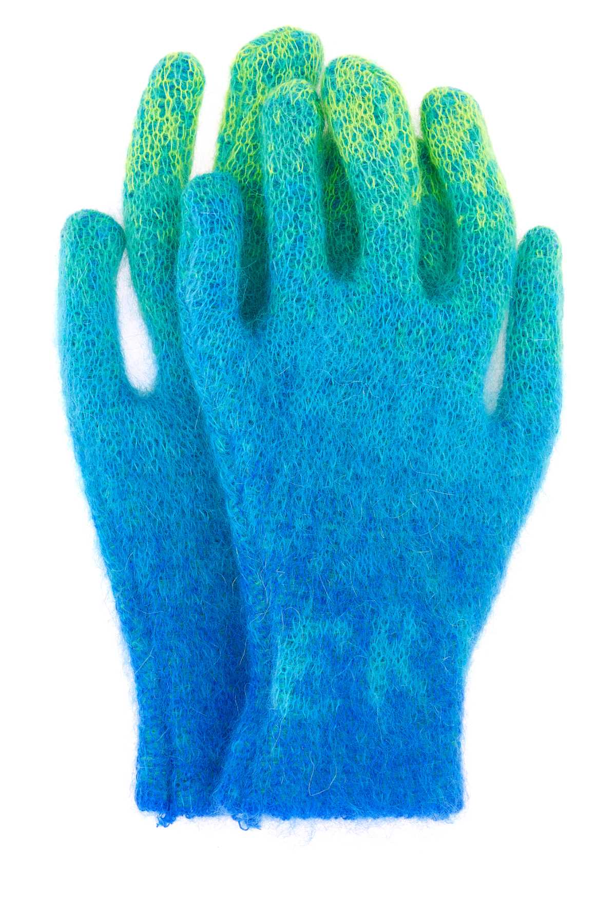 Erl Mohair Blend Gloves — Blue Exterior: Nylon Wool