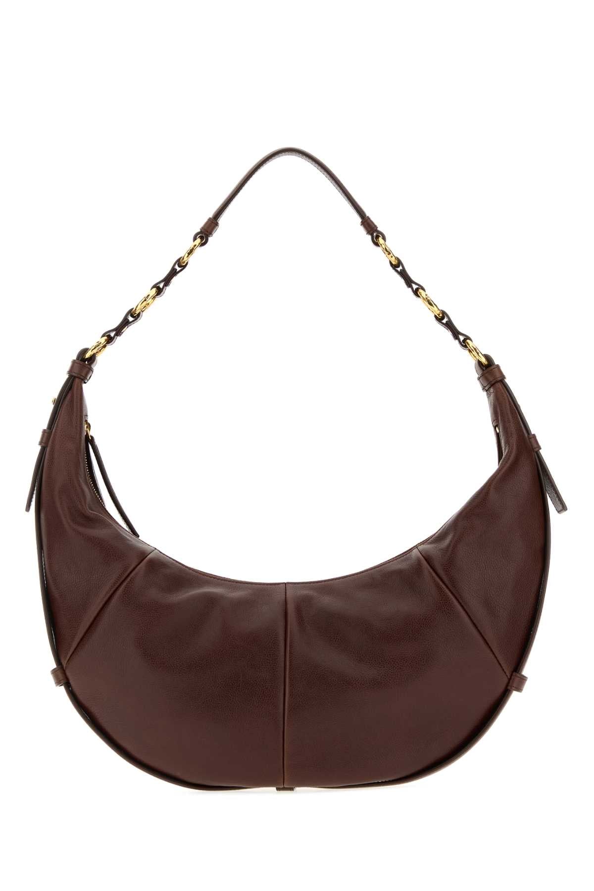 Saint Laurent Saharienne Shoulder Bag — Brown