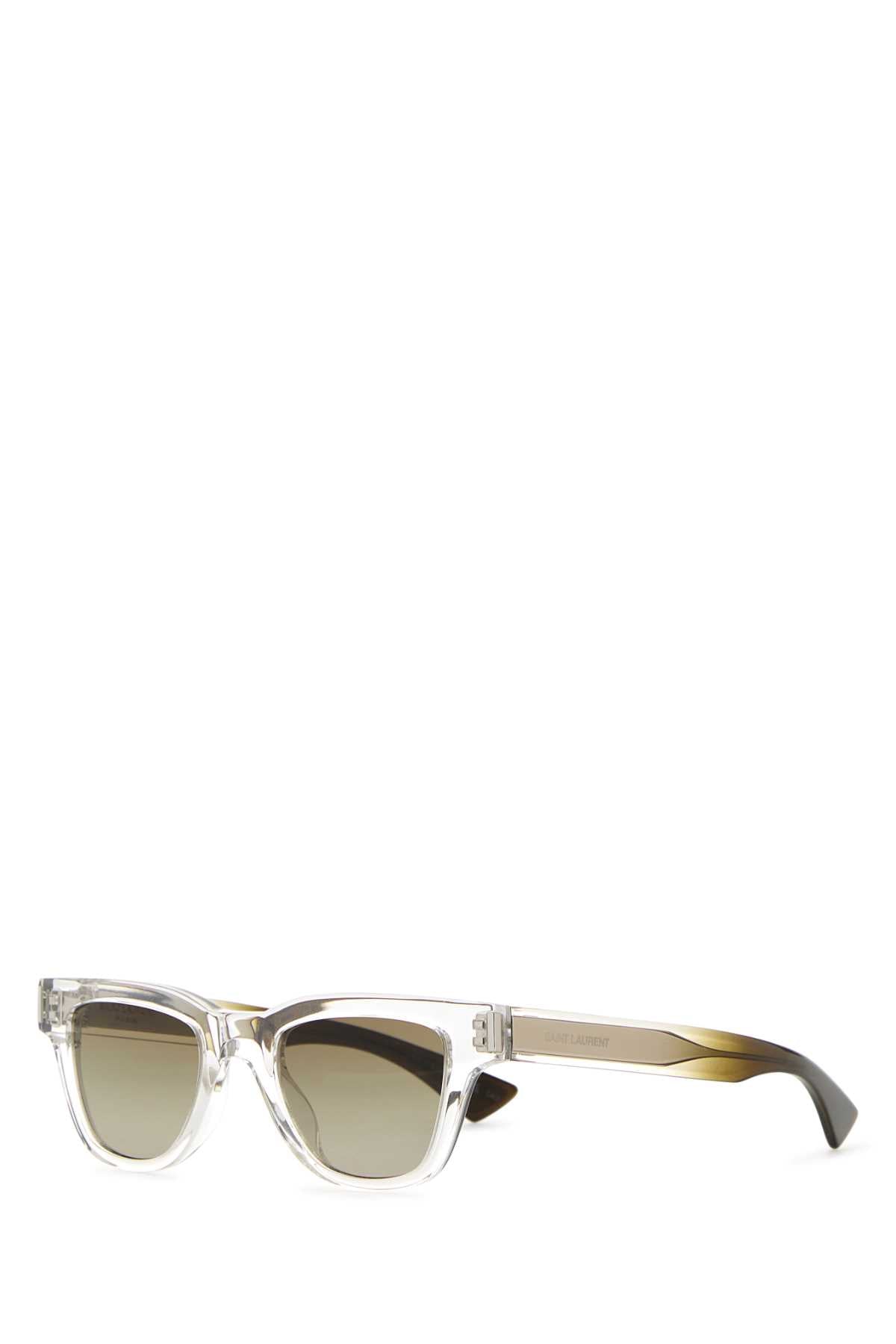 Saint Laurent 822251y9967 Acetate Wayfarer Sunglasses — Clear Exterior