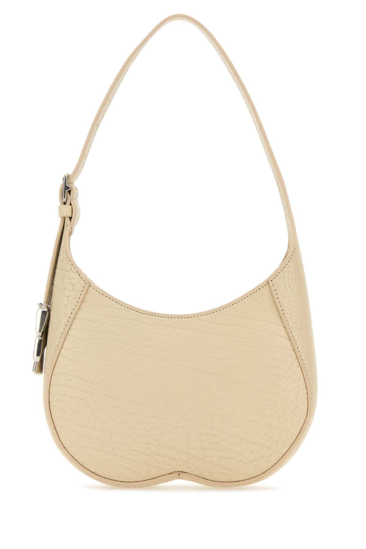 Burberry Croc-Embossed Calf Leather Shoulder Bag — Beige