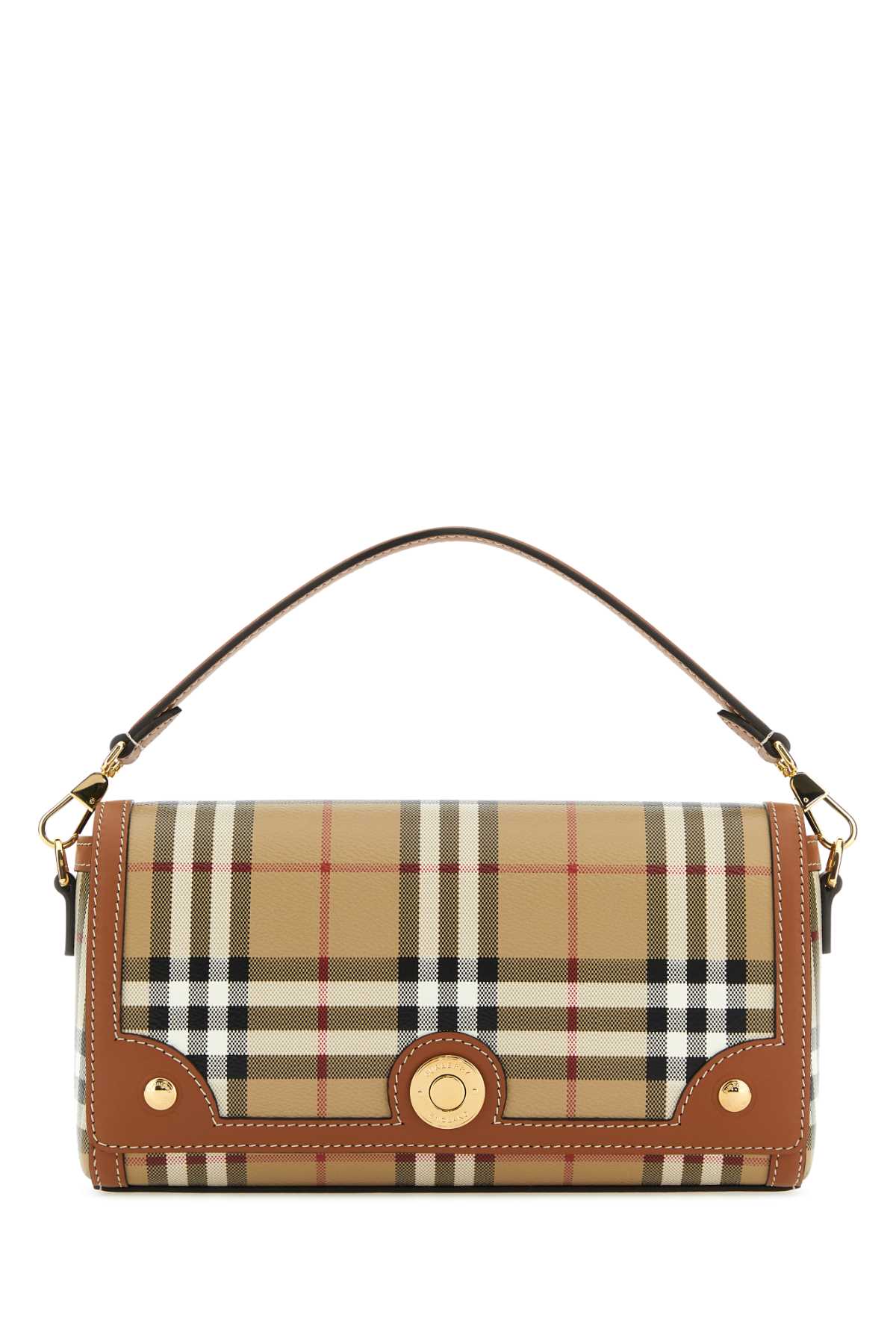 Burberry Note Shoulder Bag — Brown Polyurethane Polyester Cotton