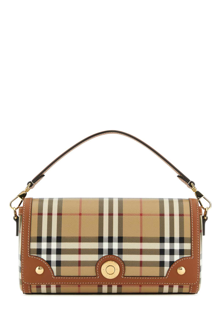 Burberry Note Shoulder Bag — Brown Polyurethane Polyester Cotton