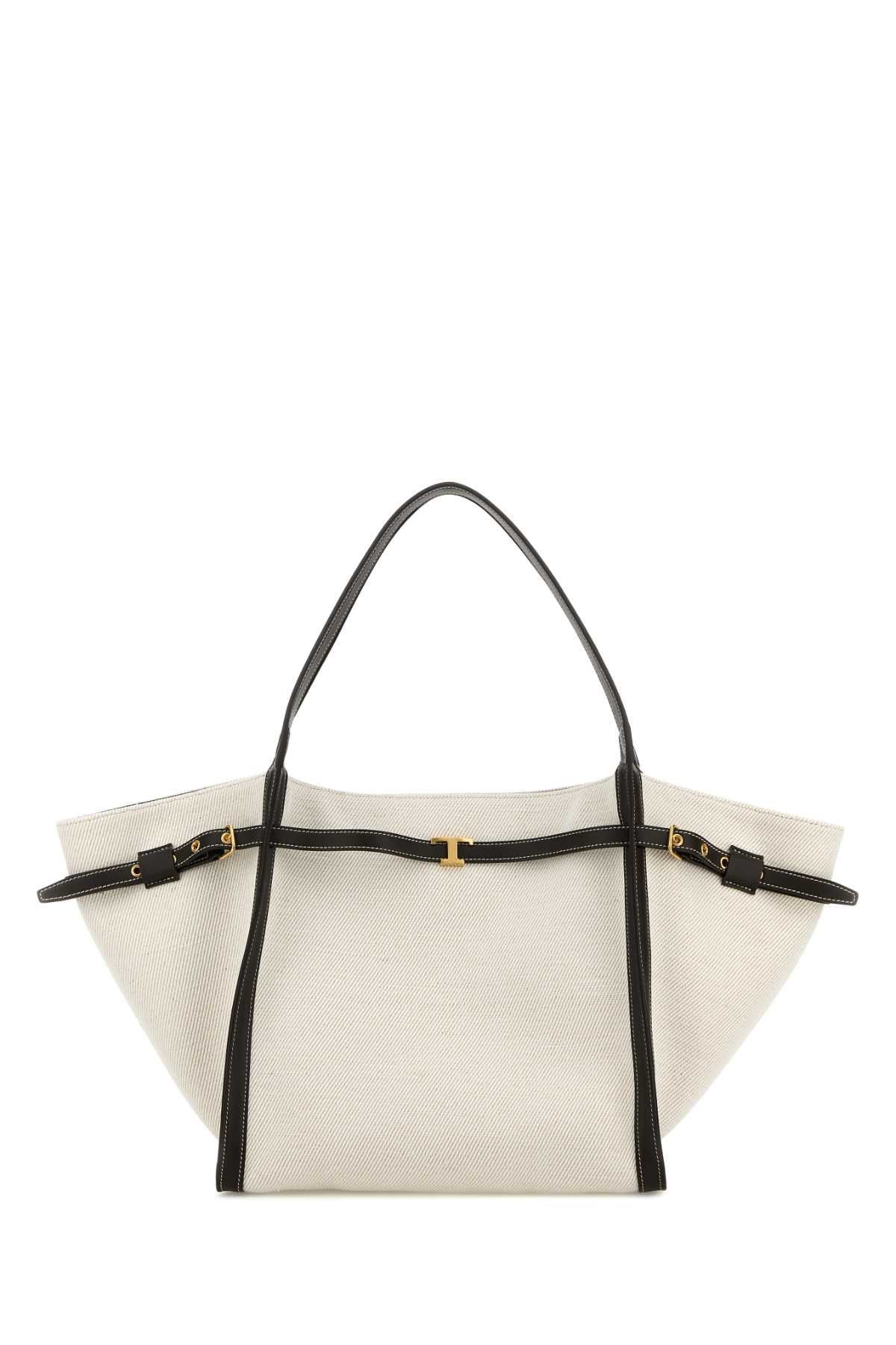 Tods Tim Shopping Shoulder Bag — White