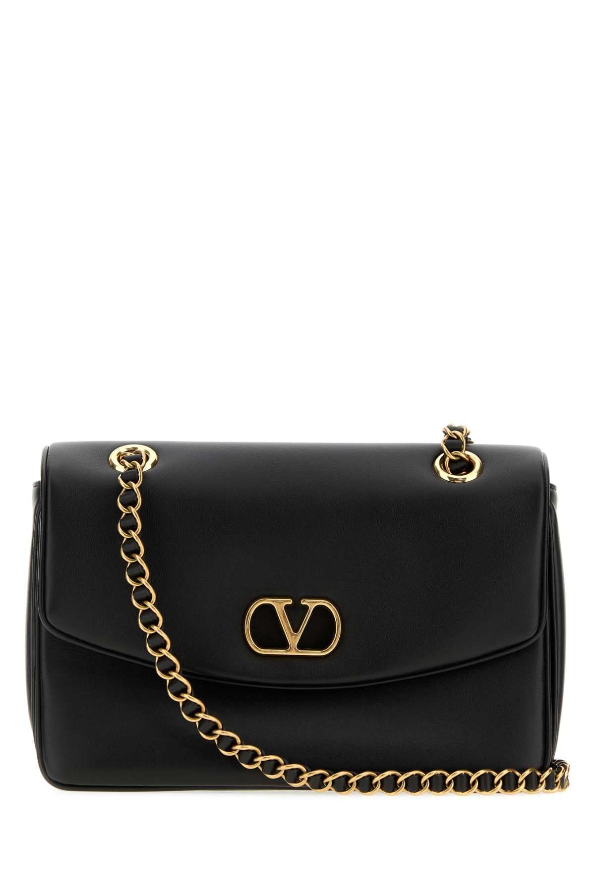 Valentino Garavani Gold Chain Strap Shoulder Bag — Black