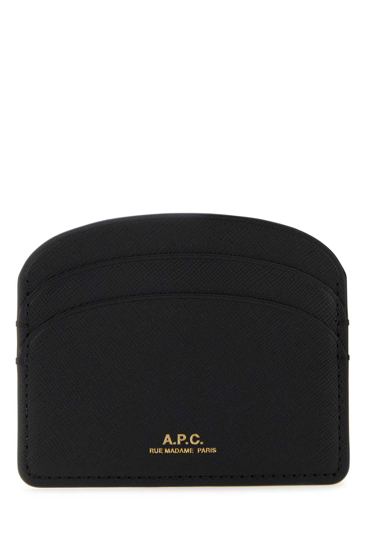 A.p.c. Rue Madame Card Case — Black Calf Cases