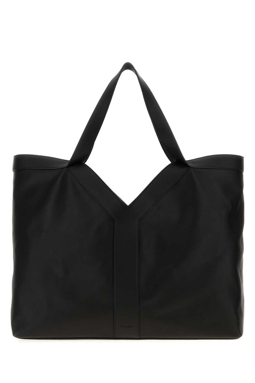 Saint Laurent Calf Leather Shoulder Bag — Black Exterior: Lining: Suede
