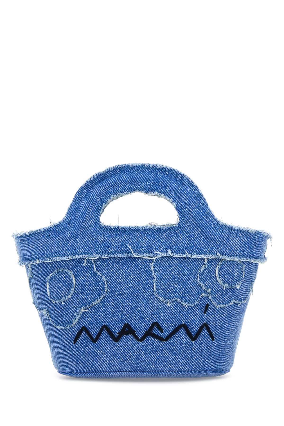 Marni Embroidered Denim Mini Bag — Blue
