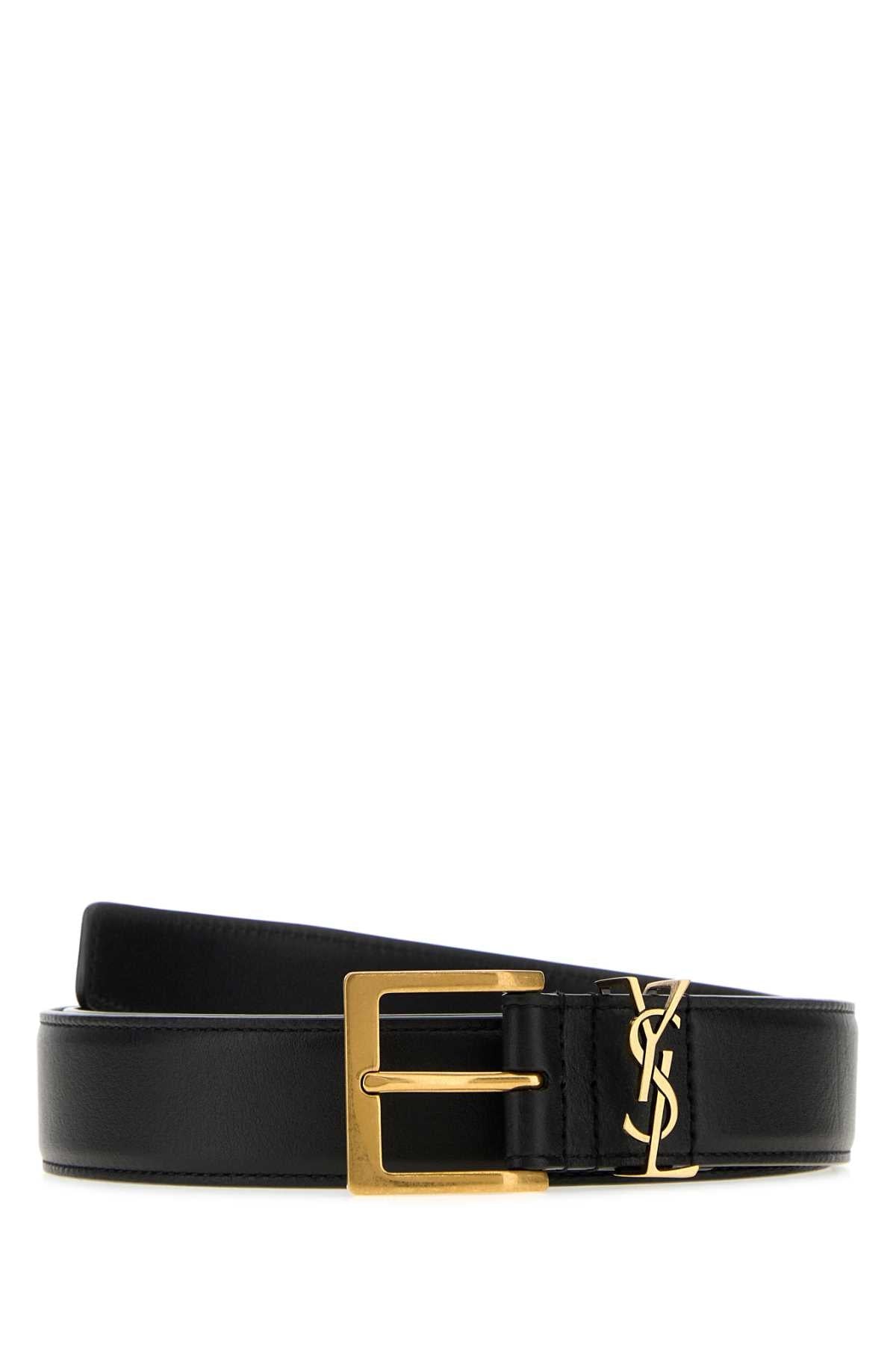 Saint Laurent Box Laqué Belt — Black