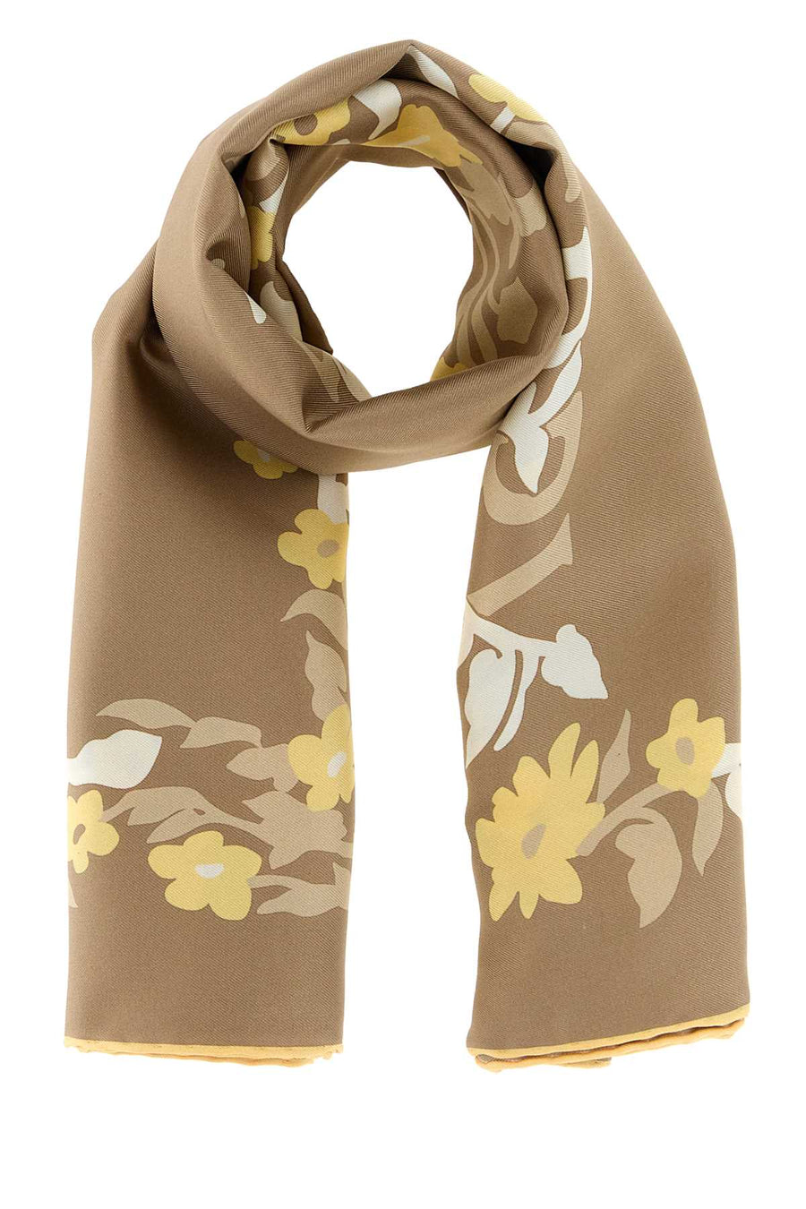 Burberry Floral Scarf — Beige Mulberry Silk Scarfs