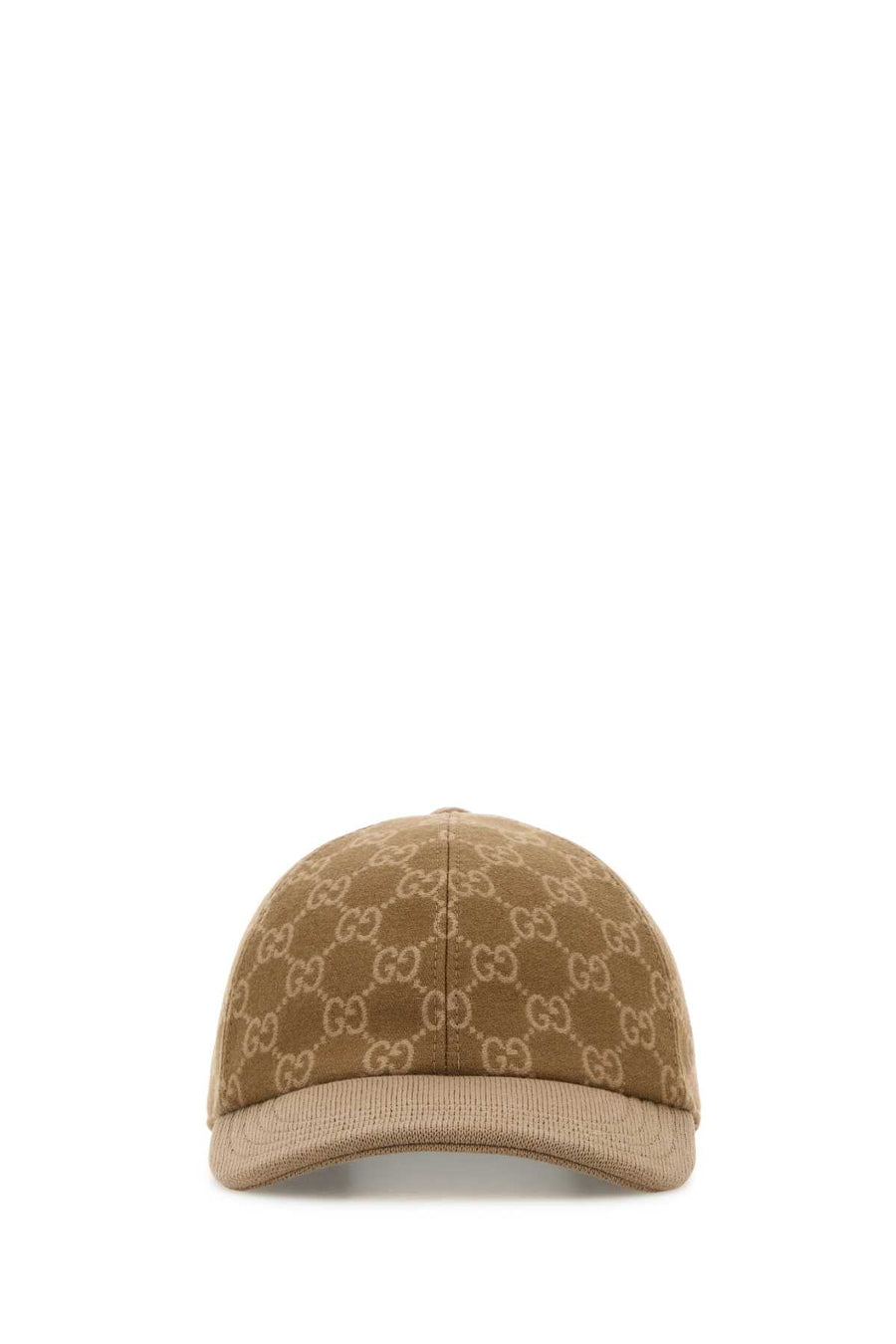 Gucci Hat Gg Embroidered Wool Baseball Cap — Beige T Caps