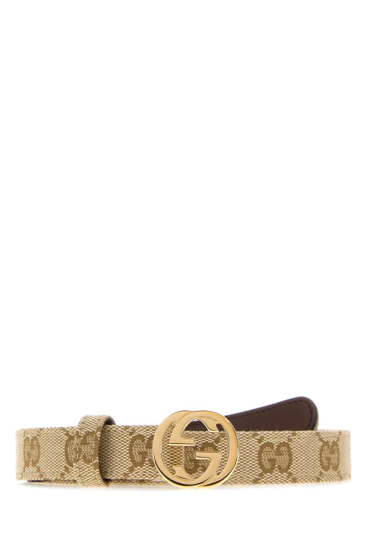Gucci Gg Fabric Belt — Beige
