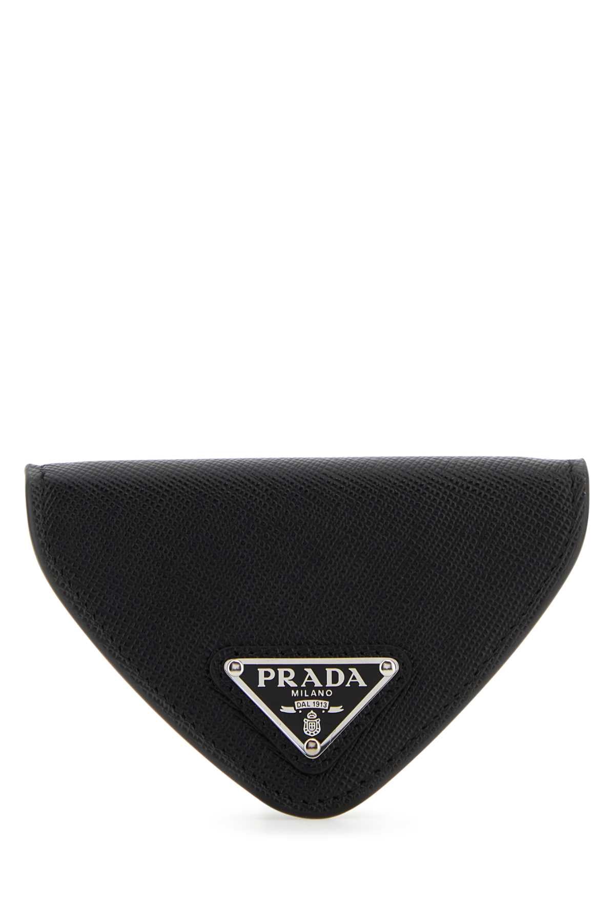 Prada Leather Coin Purse — Black Vitello Wallet