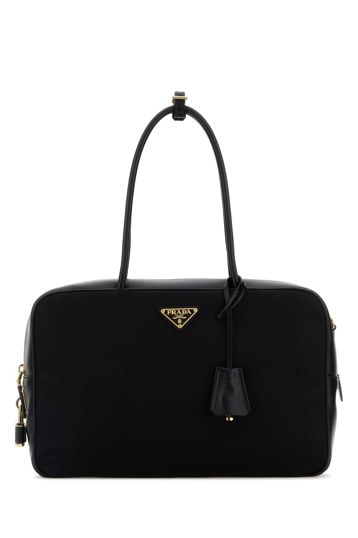 Prada Tessuti Top Handle Bag — Black Poliammidericiclata-vitello