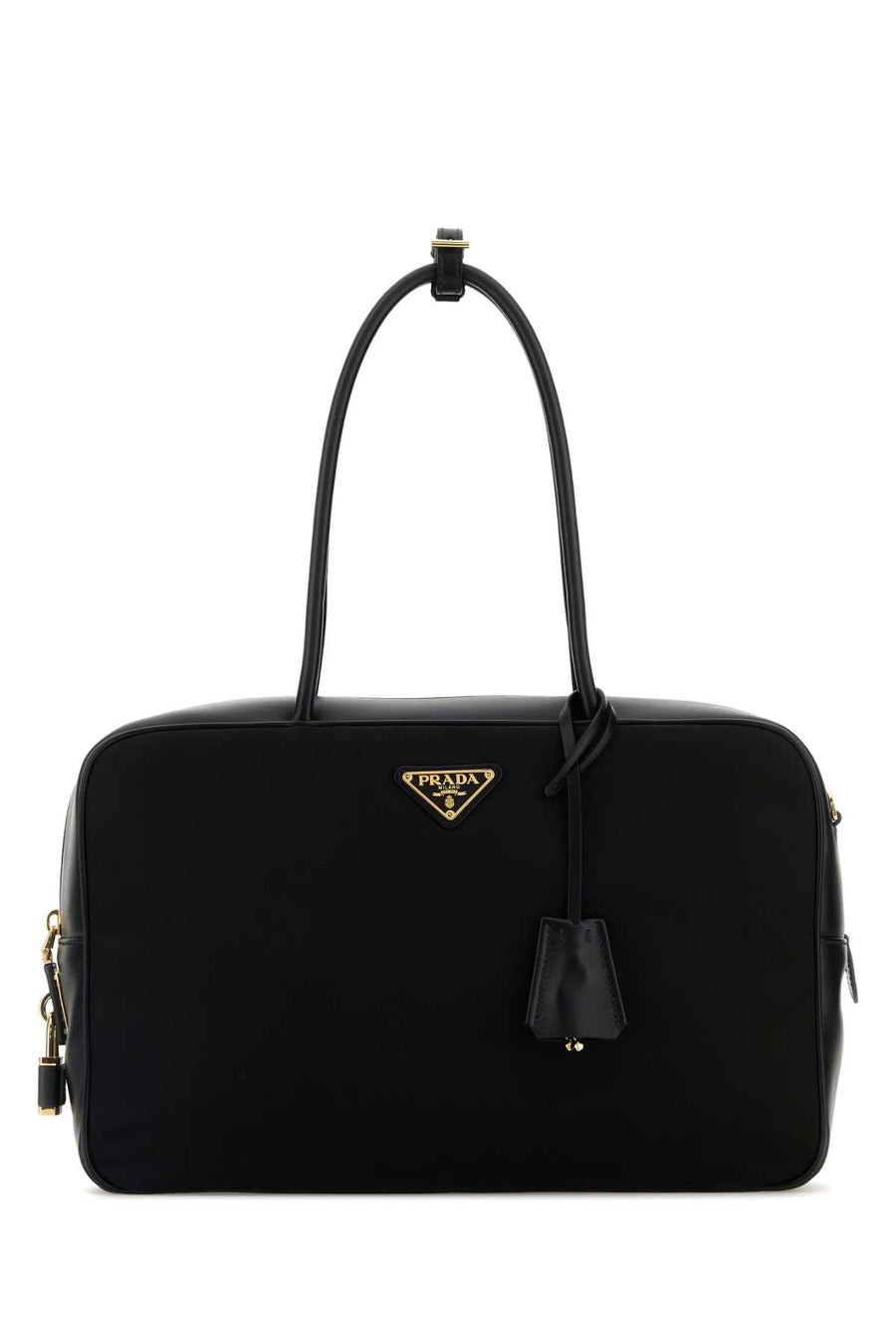 Prada Tessuti Top Handle Bag — Black Poliammidericiclata-vitello