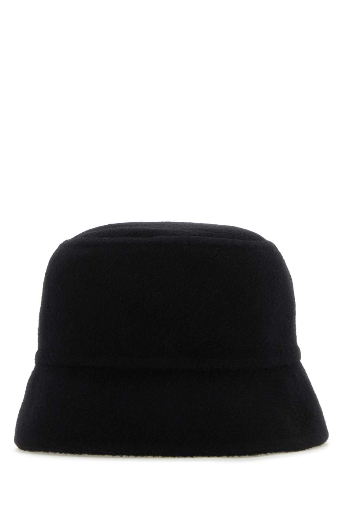 Prada Beauty Cashmere Bucket Hat — Black Exterior