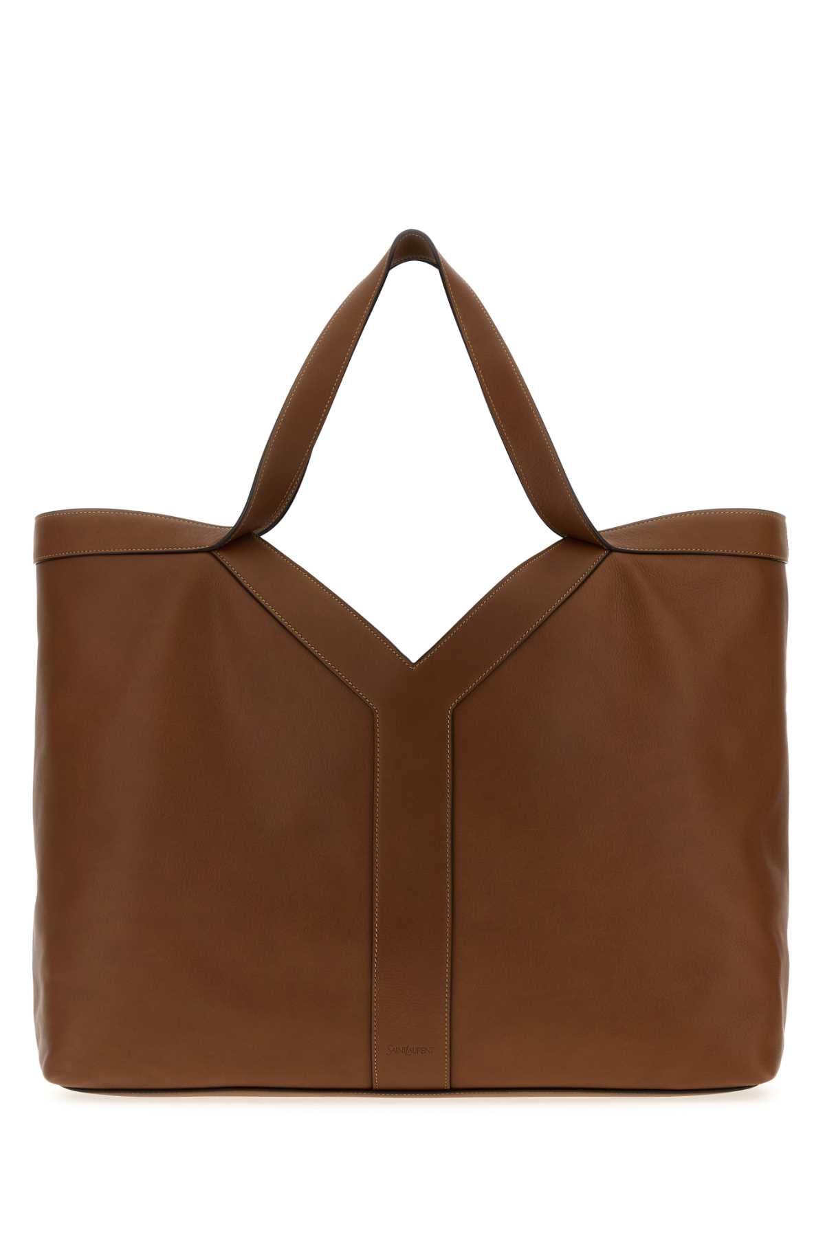 Saint Laurent Tote Shoulder Bag — Brown Exterior: Calf Lining: Suede