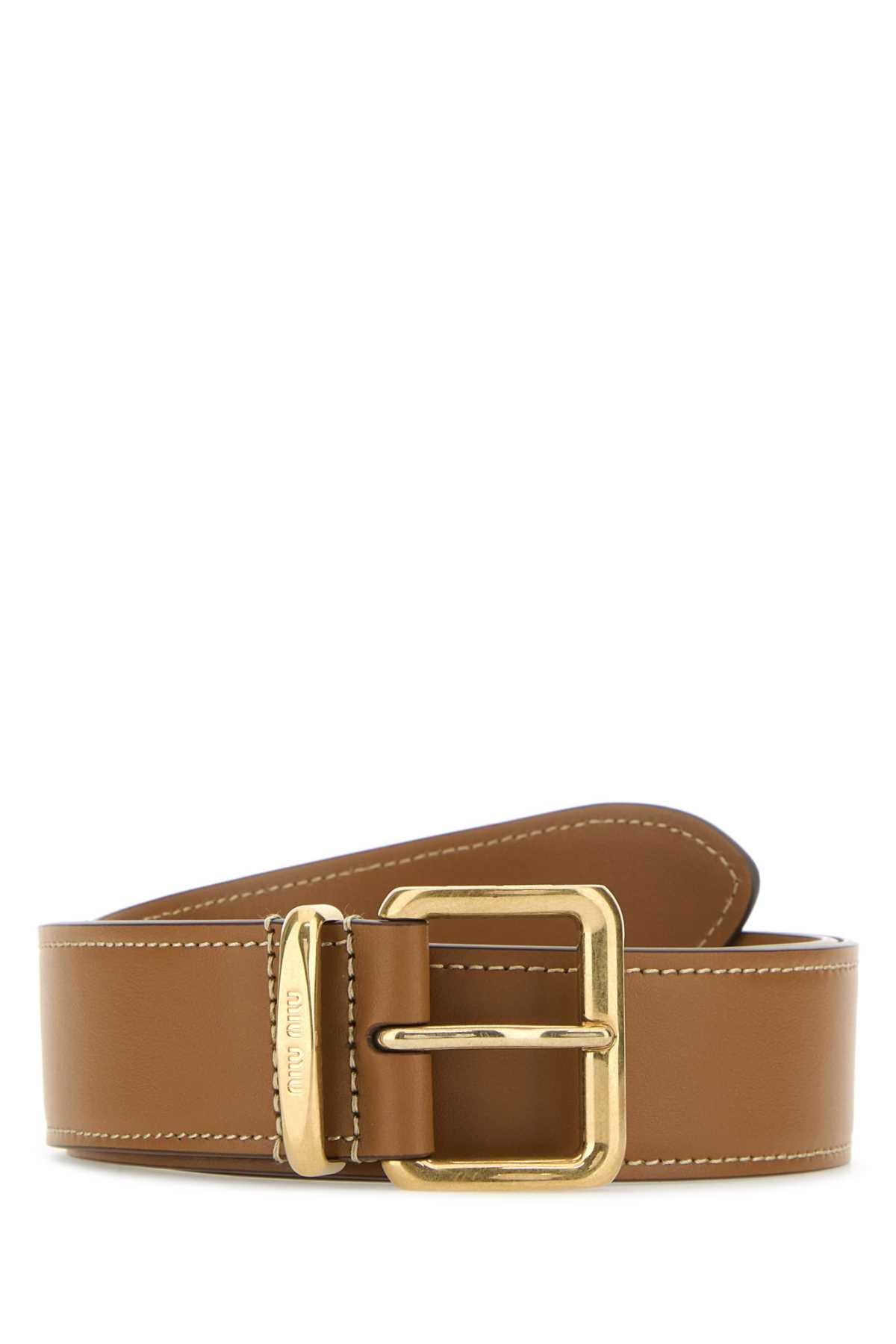 Miu Miu Belt — Caramel Vitello