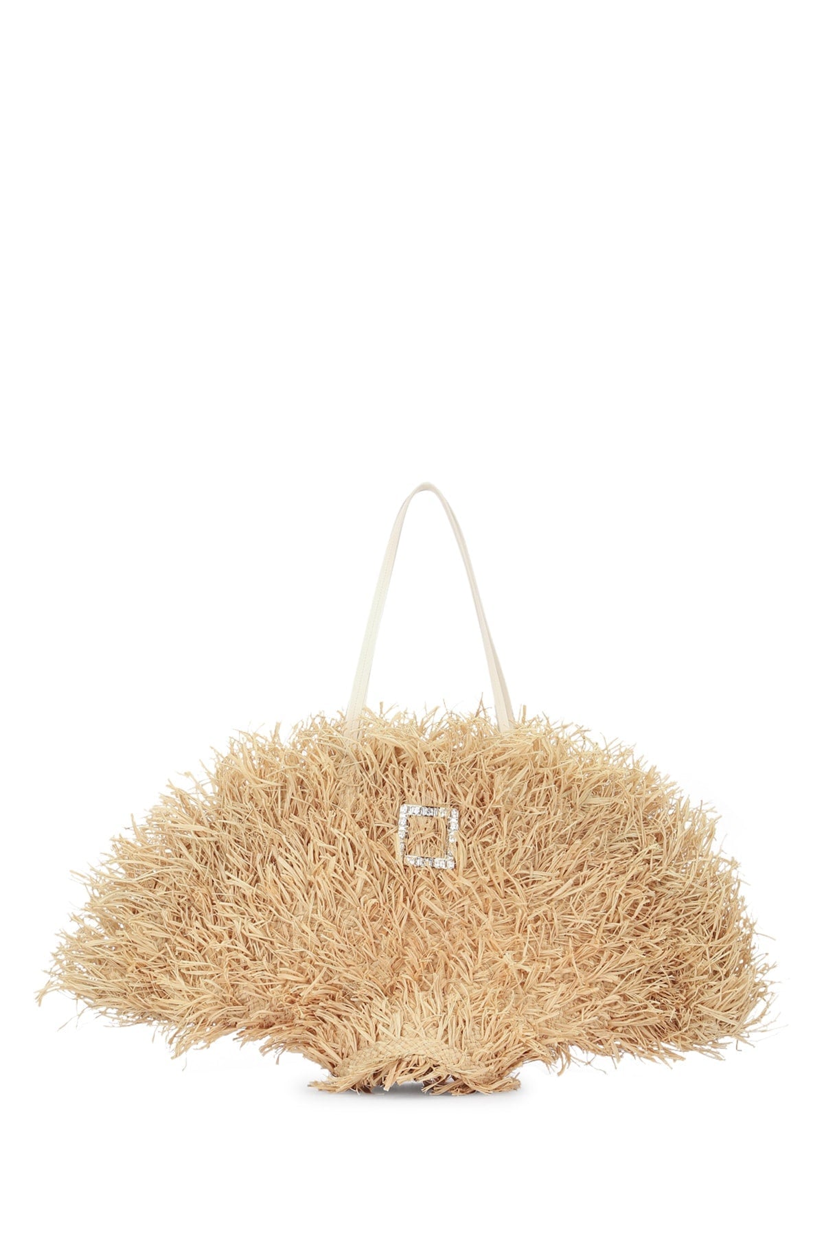 Roger Vivier Tote Bag — Beige Raffia Straw