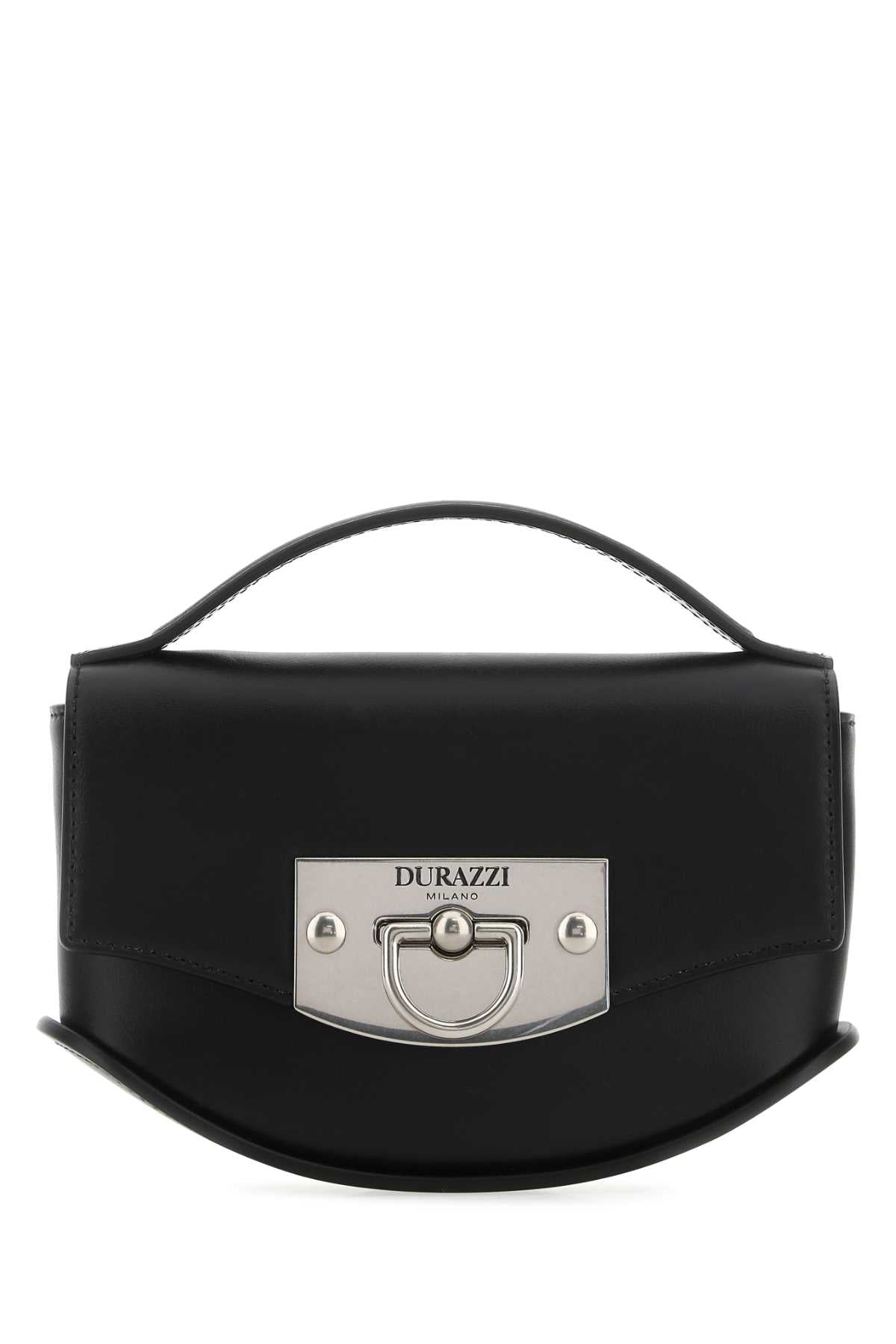 Durazzi Top Handle Bag — Black Metallo Argentato Anticato