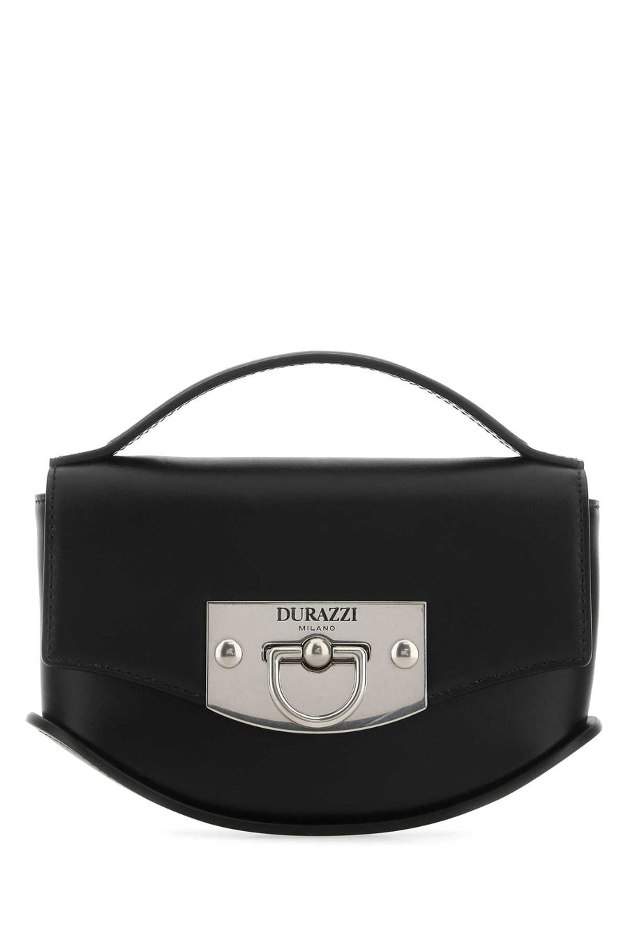 Durazzi Top Handle Bag — Black Metallo Argentato Anticato