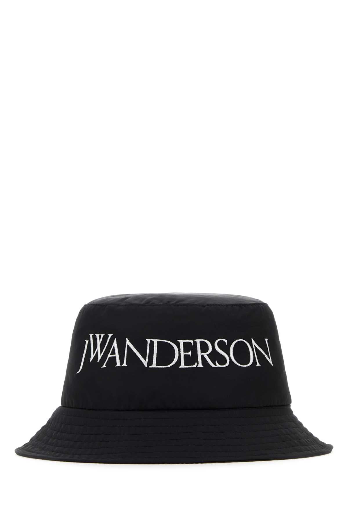 Jw Anderson Cuffia Nylon Blend Bucket Hat — Black