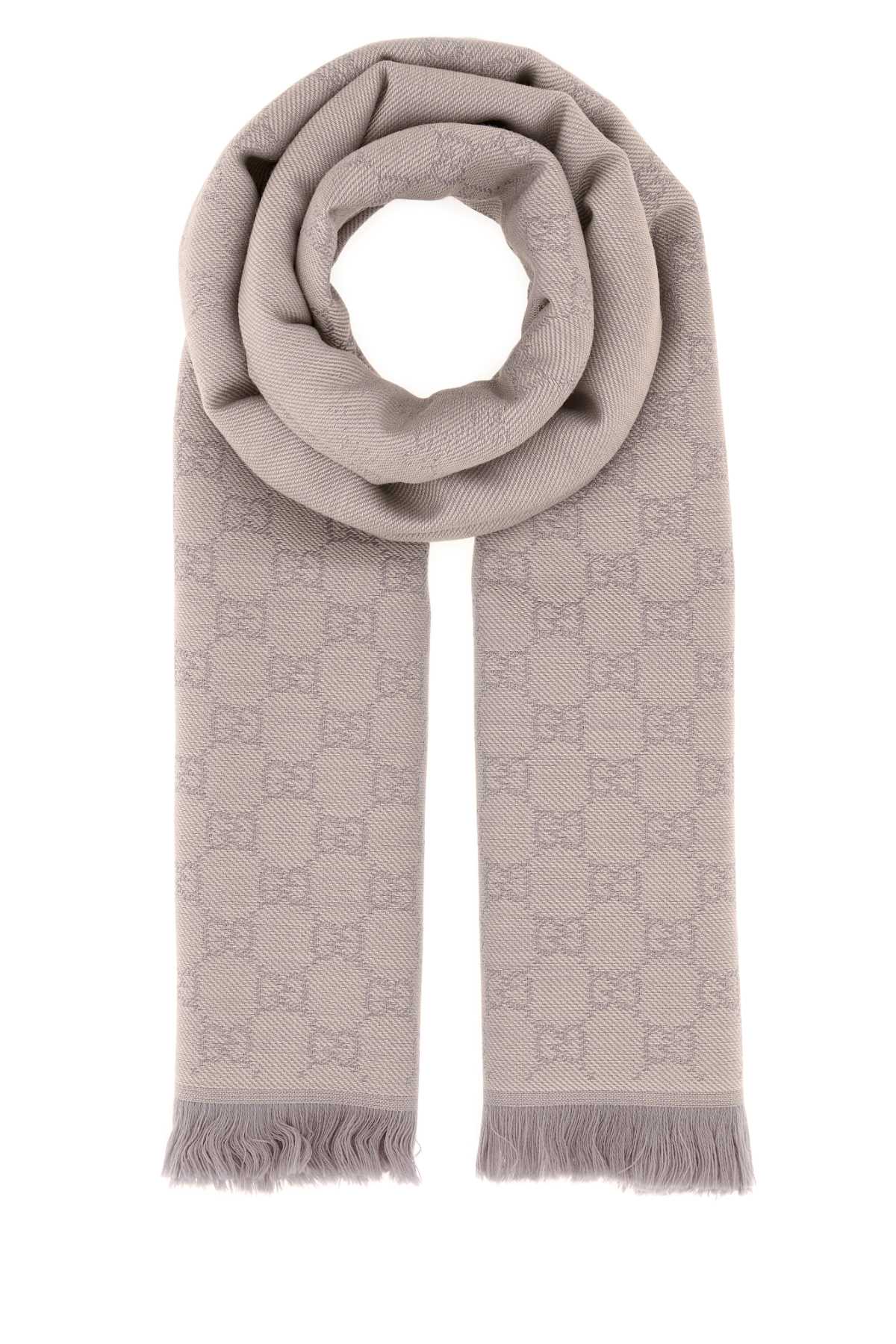 Gucci Embroidered Wool Scarf — Beige Fabric Scarfs