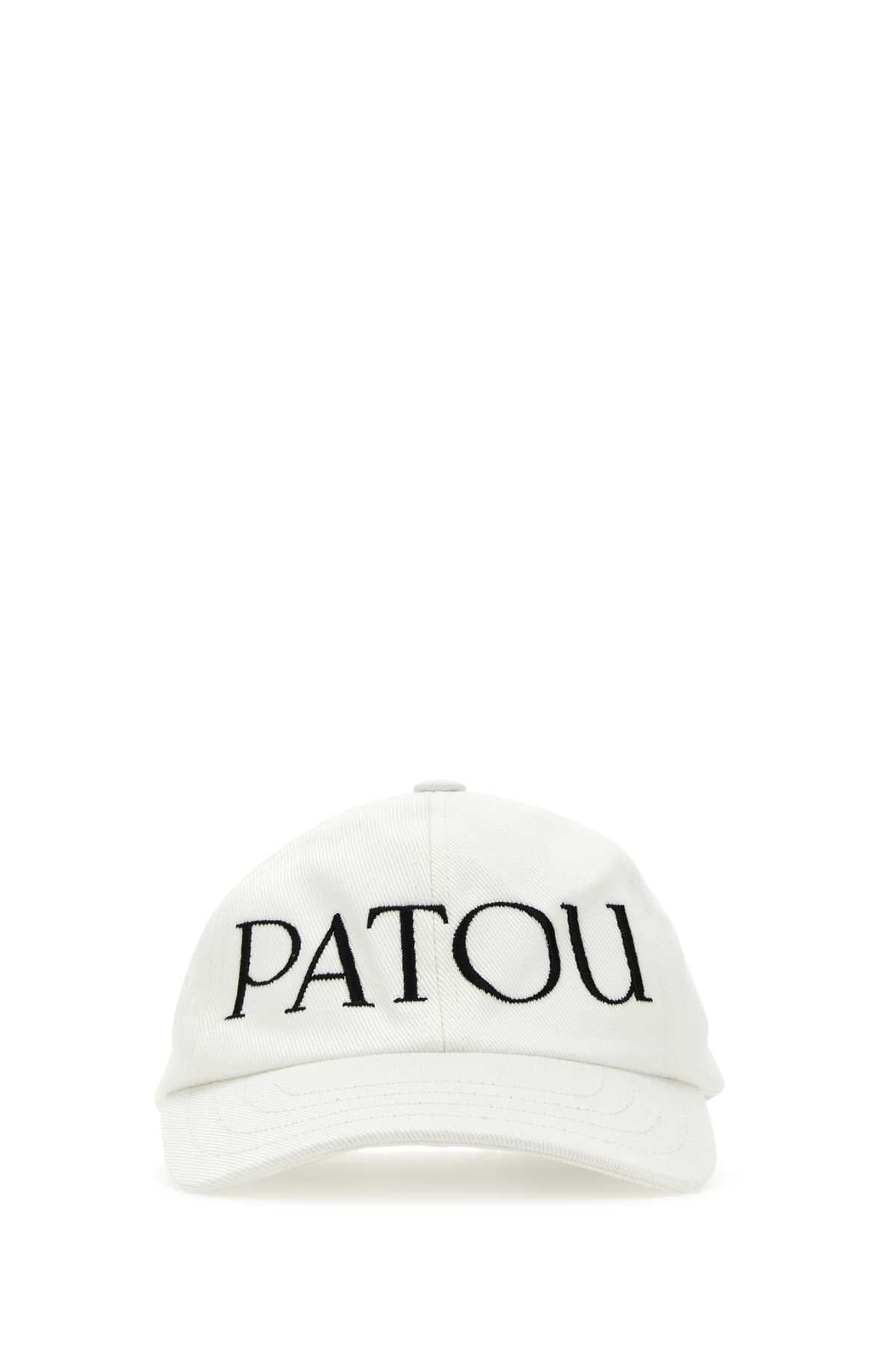 Patou Hat Logo-Embroidered Cotton Baseball Cap — White Co - Caps