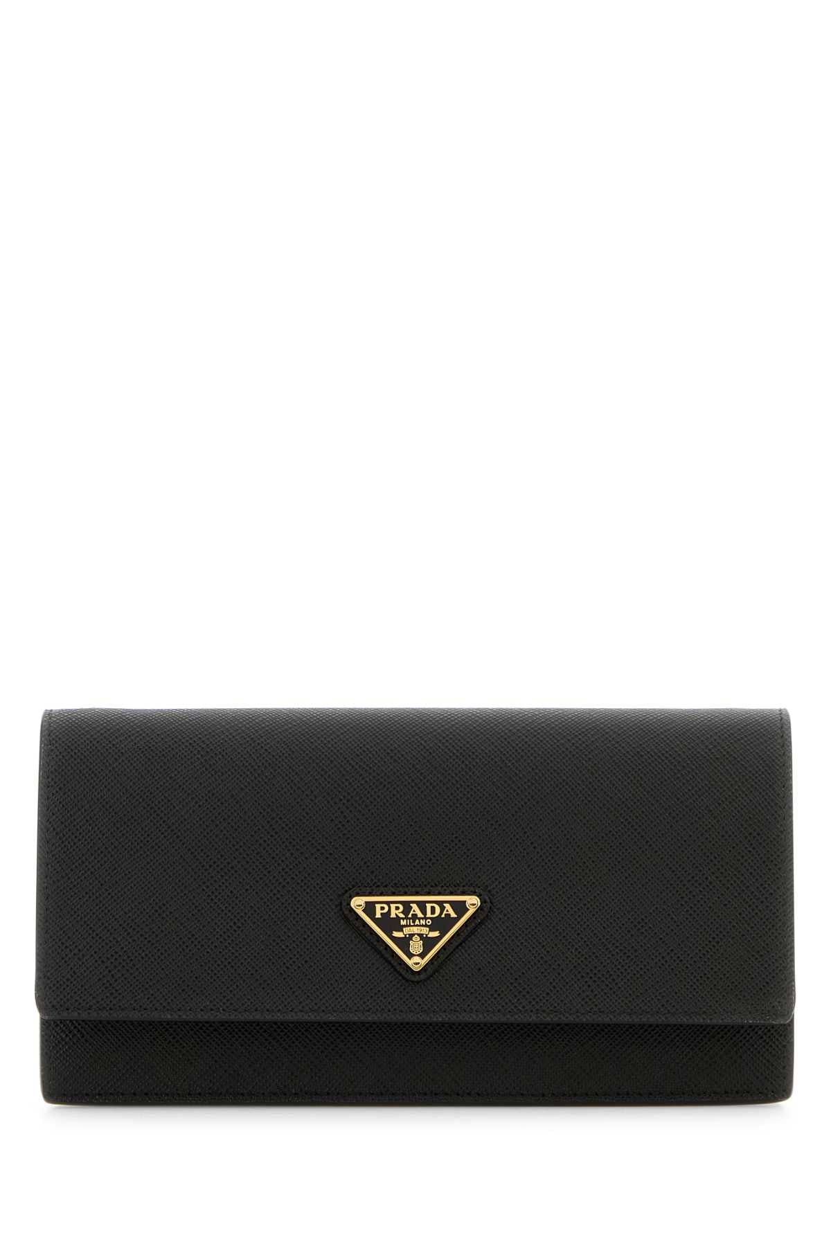 Prada Saffiano Leather Wallet — Black Vitello