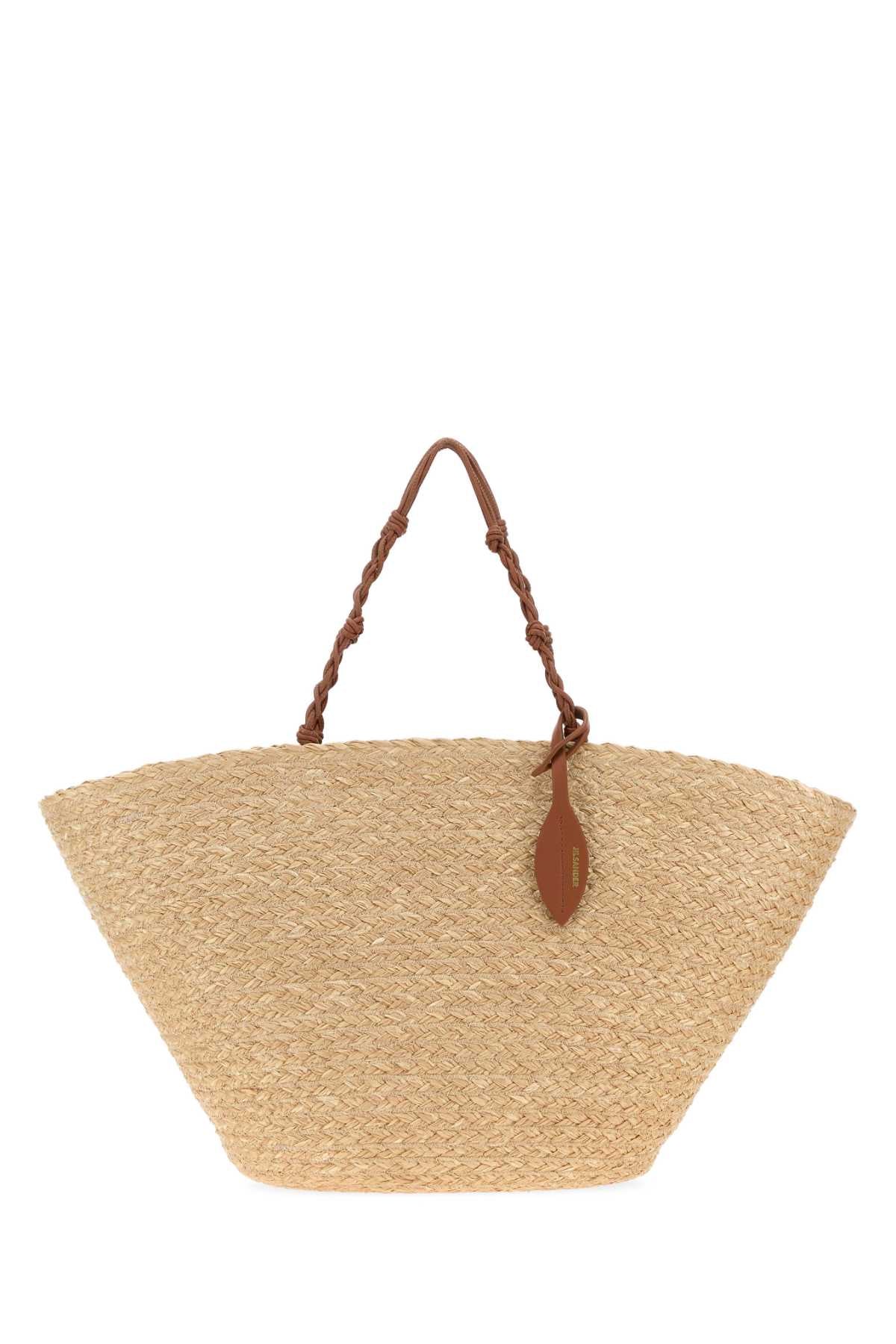 Jil Sander Tangle Bucket Bag — Beige Exterior: Raffia