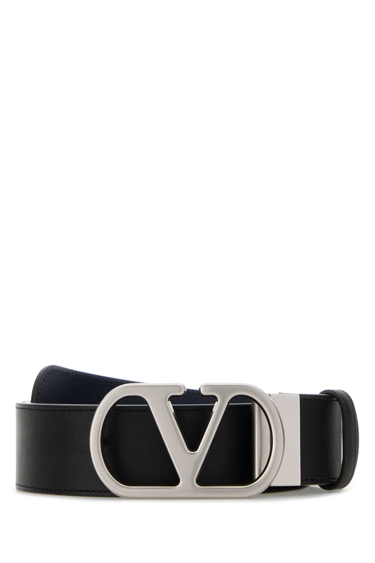 Valentino Garavani Reversibile Belt — Black Calf Leather - Bos Taurus