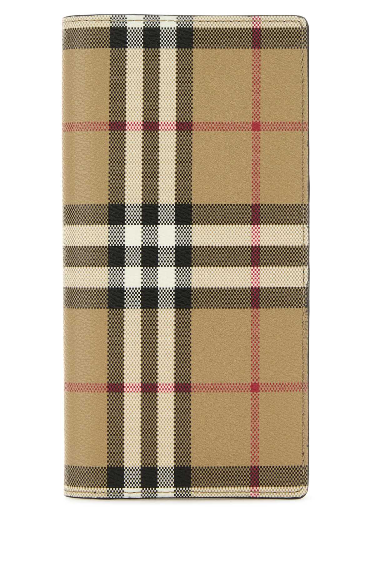 Burberry Printed Canvas Wallet — Beige