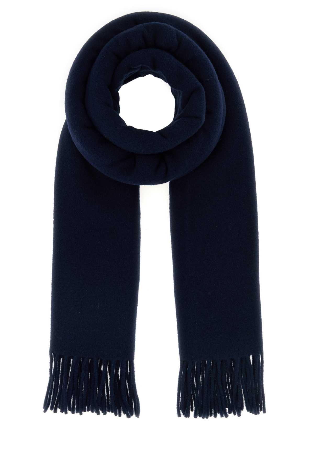 Maison Kitsune Virgin Wool Scarf — Navy Exterior: Scarfs