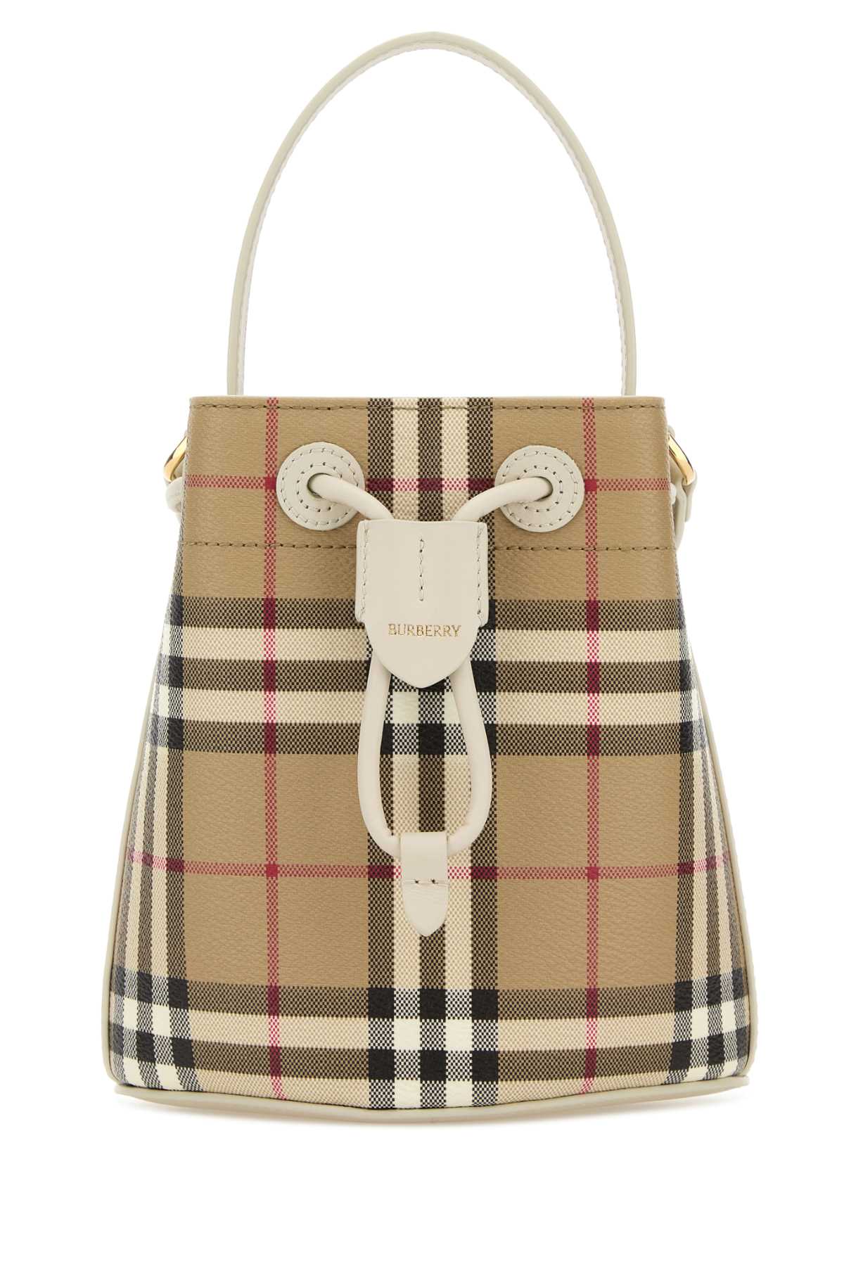 Burberry Drawstring Bucket Bag — Beige
