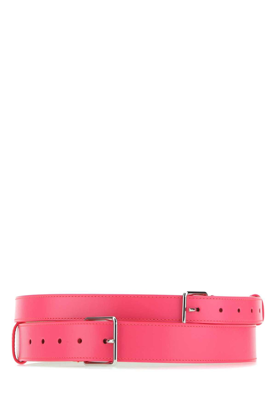 Alexander Mcqueen Double-Buckle Belt — Pink Leather