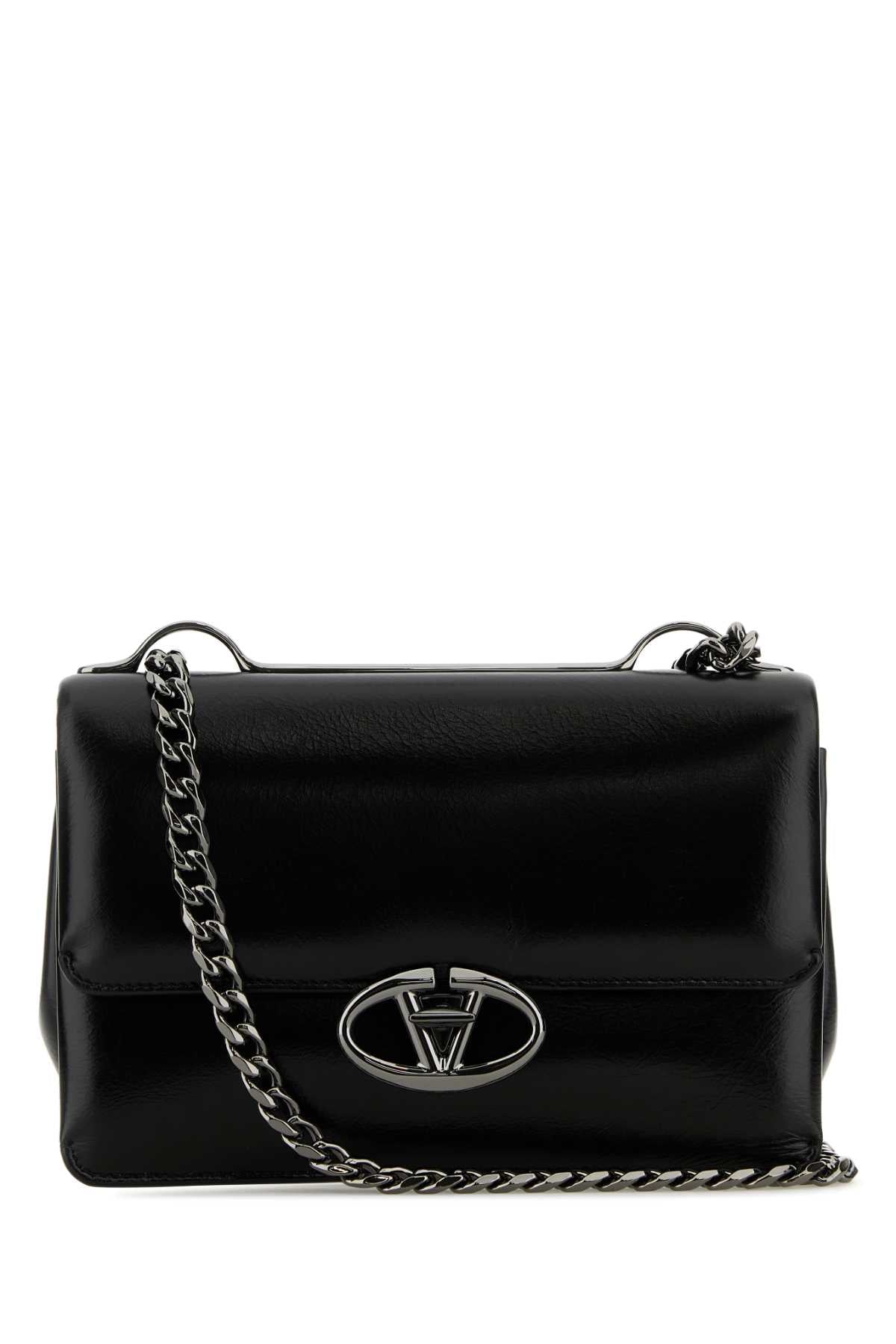 Valentino Garavani Sholder Shoulder Bag — Black Calf Leather - Bos Taurus