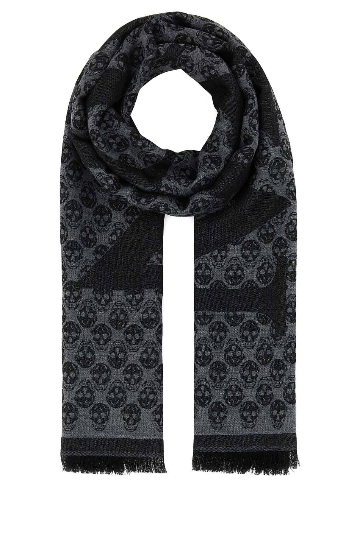 Alexander Mcqueen Multi Scarf — Gray Sc Logo Scarfs