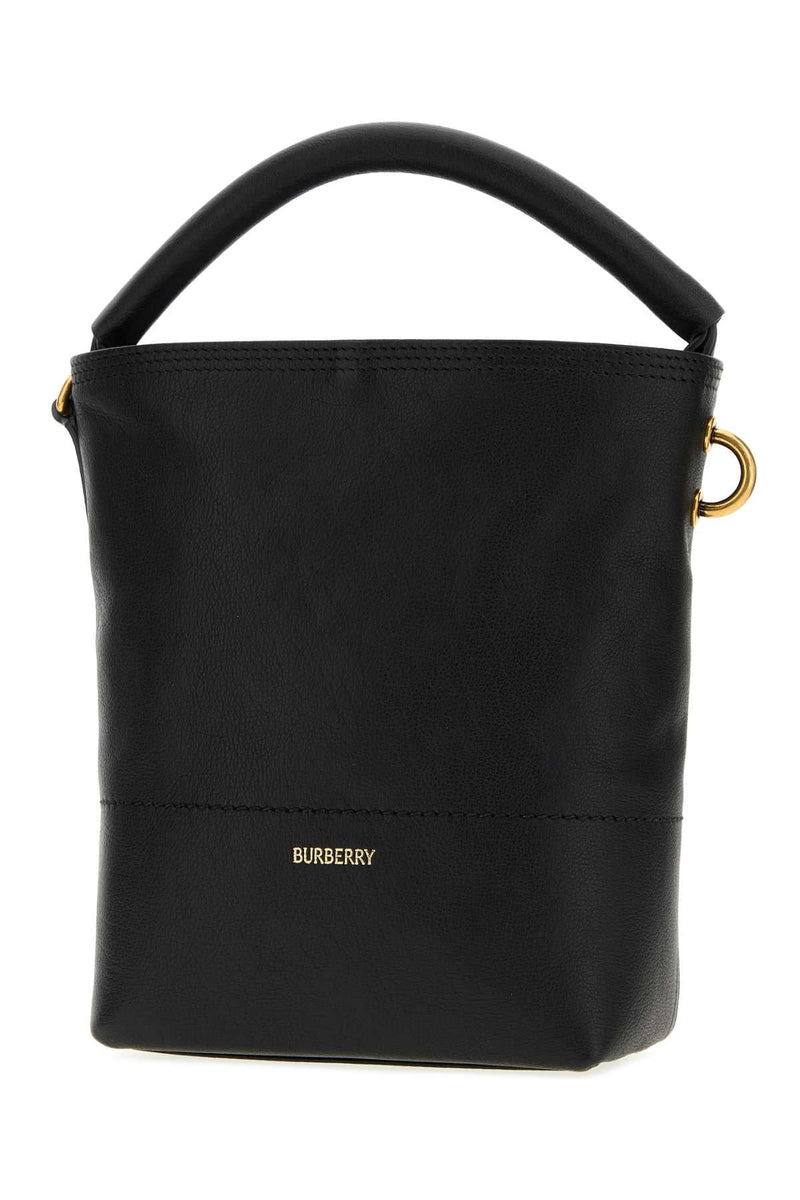 Burberry Calf Leather Top Handle Bag — Black