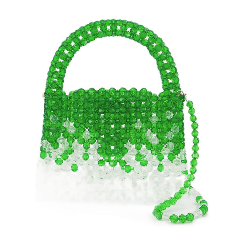 Germanier Glass Bead Gradient Shoulder Bag — Green Others