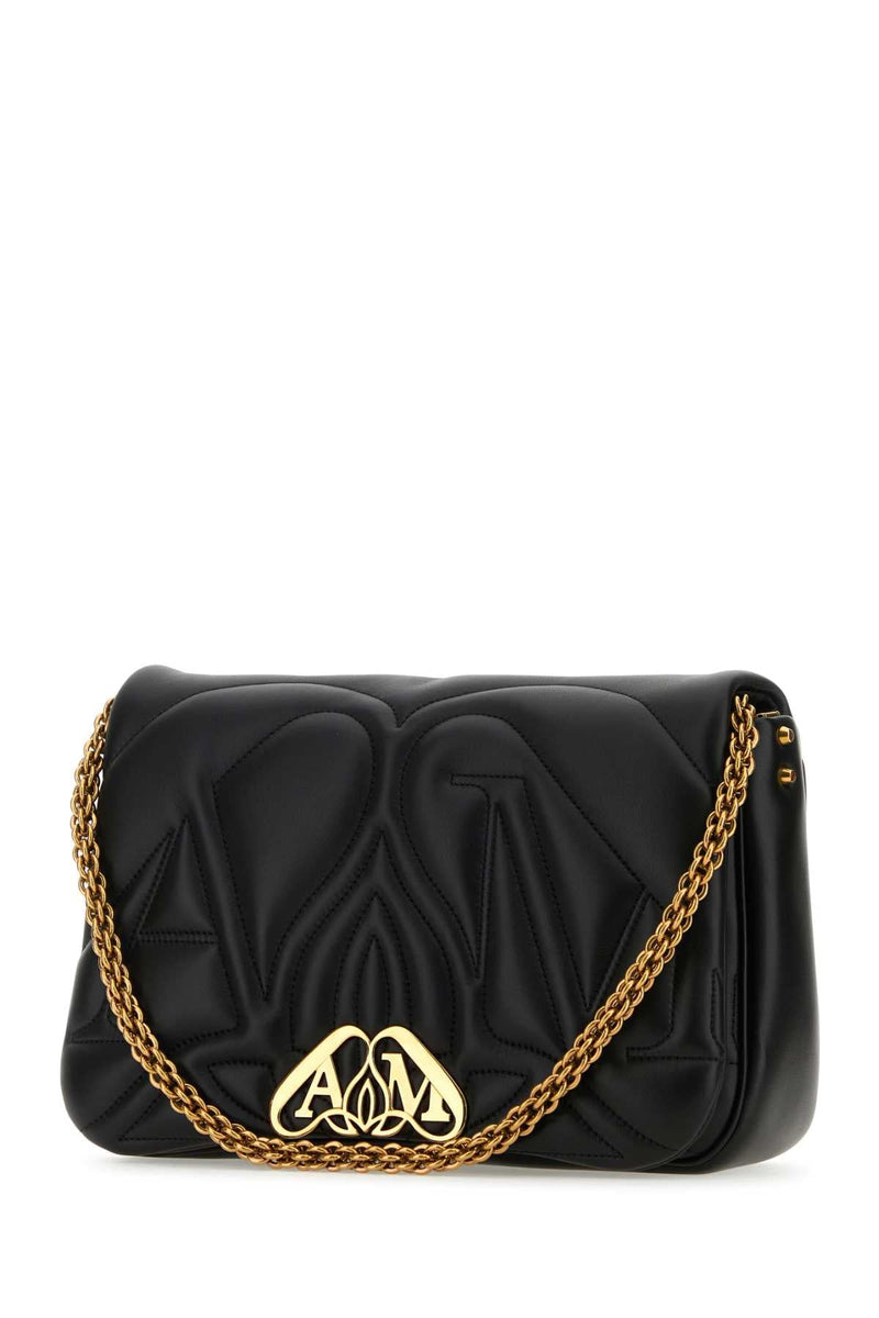 Alexander Mcqueen Quilted Leather Shoulder Bag — Black