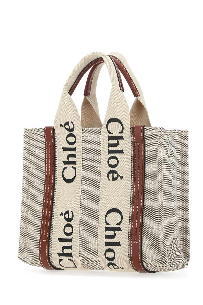 Chloé Woody Tote Bag — Multicolor Exterior: Fabric Leather