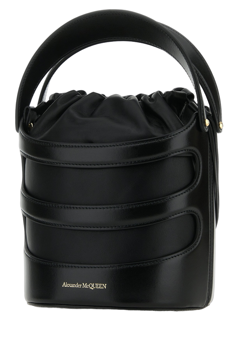 Alexander Mcqueen Quilted Calfskin Bucket Bag — Black Lb Vitello